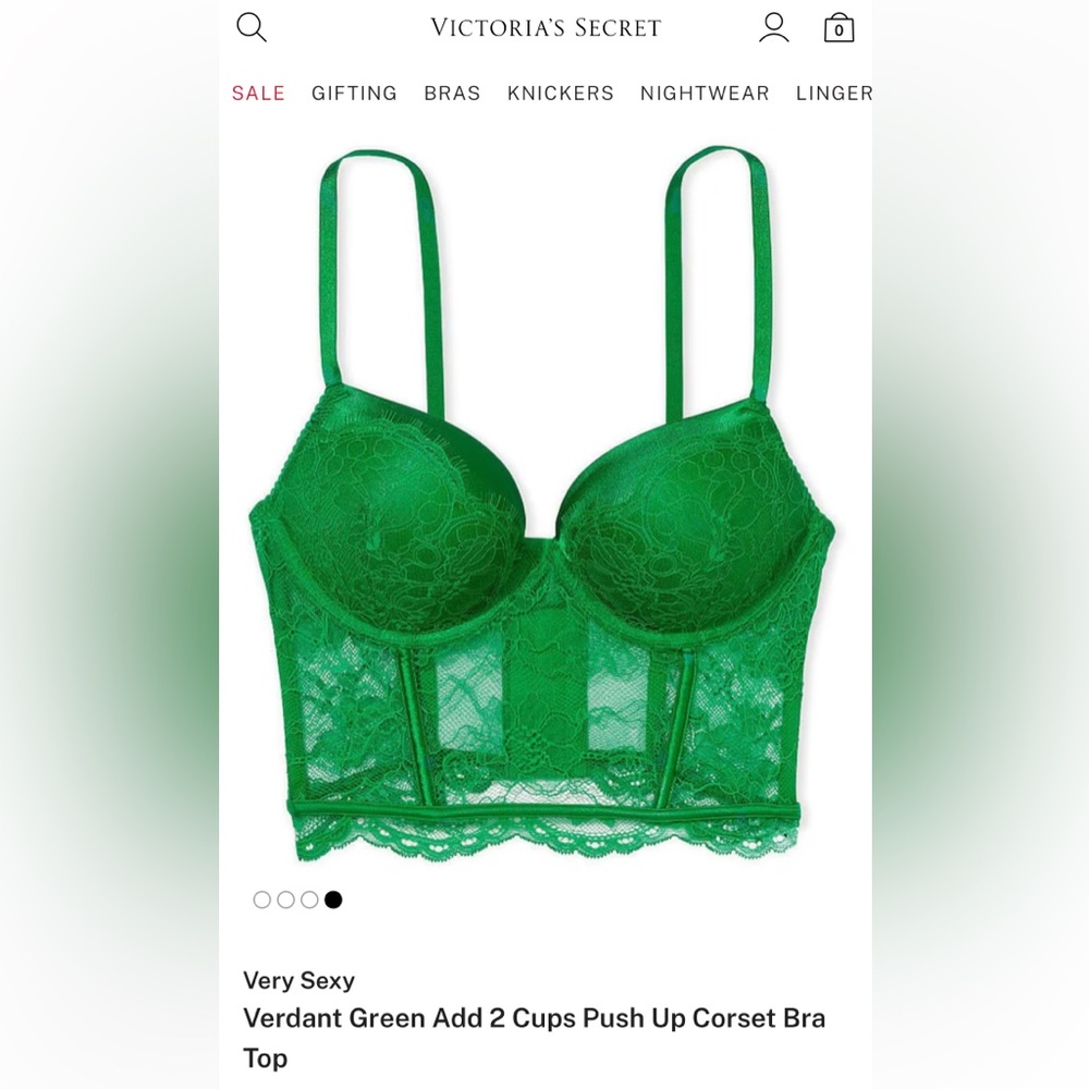 Victoria's Secret Verdant Green Lace Push Up Bra